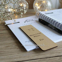 Marque page maison colibri en bois texte personnalisé