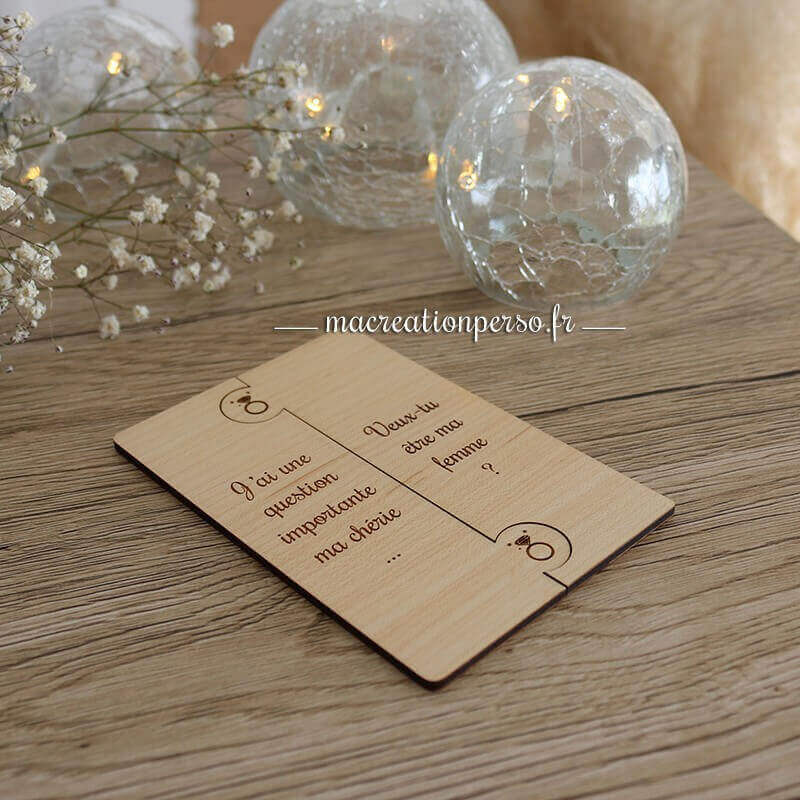 Marque page mariage à personnaliser en bois