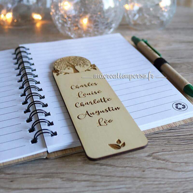 Marque page personnalisé original arbre de vie en bois
