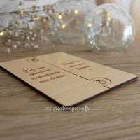 Marque pages mariage en bois puzzle personnalisé