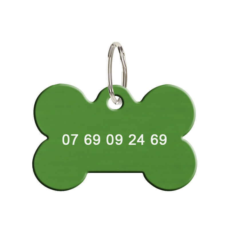 Médaille animal de compagnie en métal os noir personnalisé