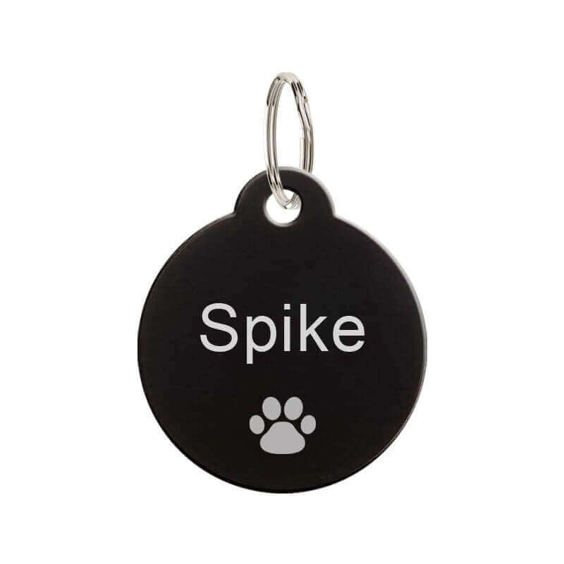 Médaille animaux en métal noire 27 mm  personnalisée