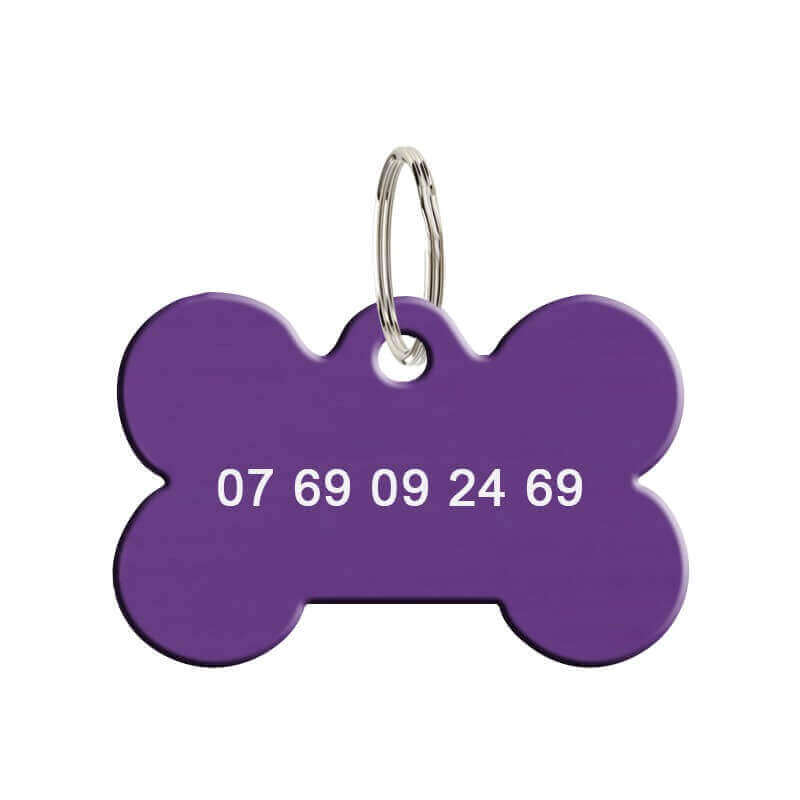 Médaille animaux en métal os violet personnalisé
