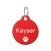 Médaille animaux en métal - Ronde rouge 27 mm à personnaliser