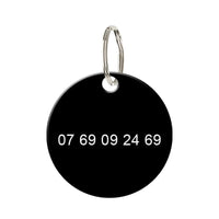 Médaille chien en métal ronde noire 27 mm personnalisée