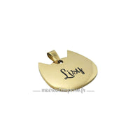Médaille gravée Lisy tête de chat en métal 