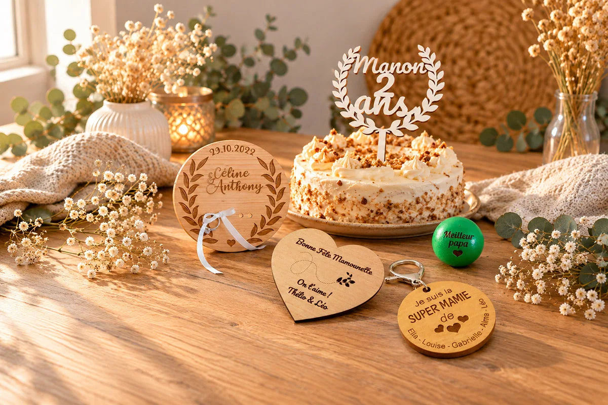 Objets personnalisés pour événements : mariage, baptême, anniversaire et Noël
