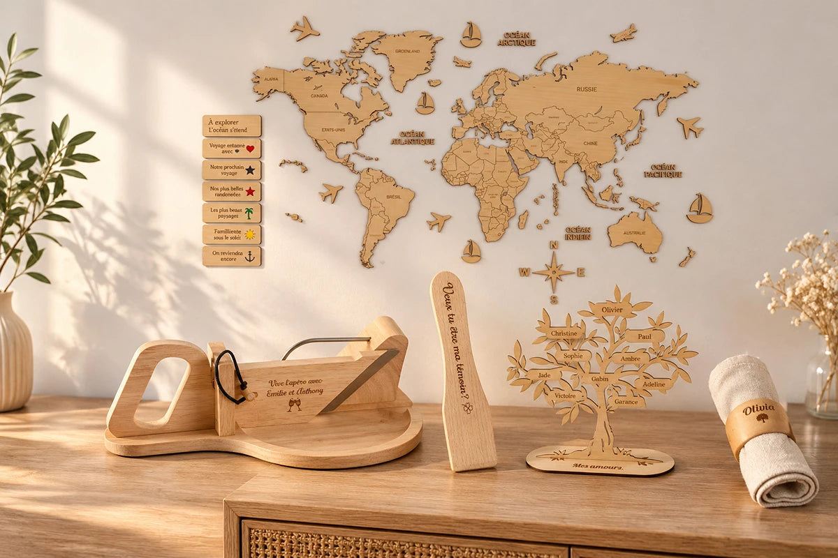 Décoration maison personnalisée en bois gravée – Ma Création Perso