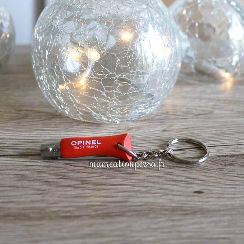 Mini couteau porte-clé opinel n° 2 personnalisé rouge
