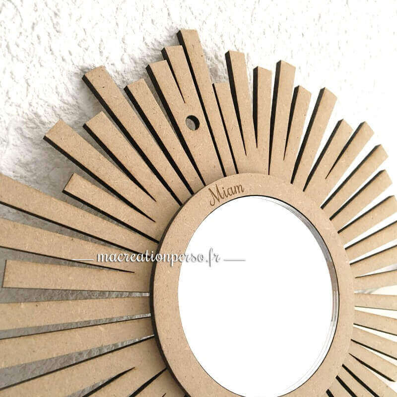 Miroir mural personnalisé en bois 