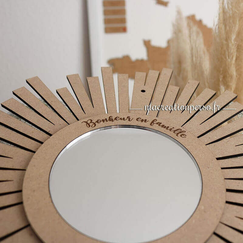 Miroir personnalisé "Bonheur en famille"