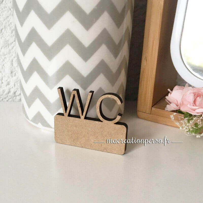 Mot découpé personnalisable WC