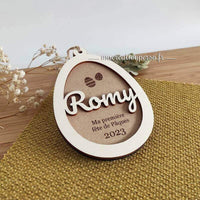 Oeuf de Pâques gravé personnalisé Prénom Romy