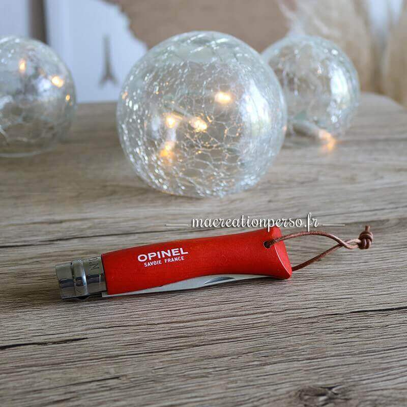 Couteau lame acier inoxydable de table fermé Opinel baroudeur n°7 rouge