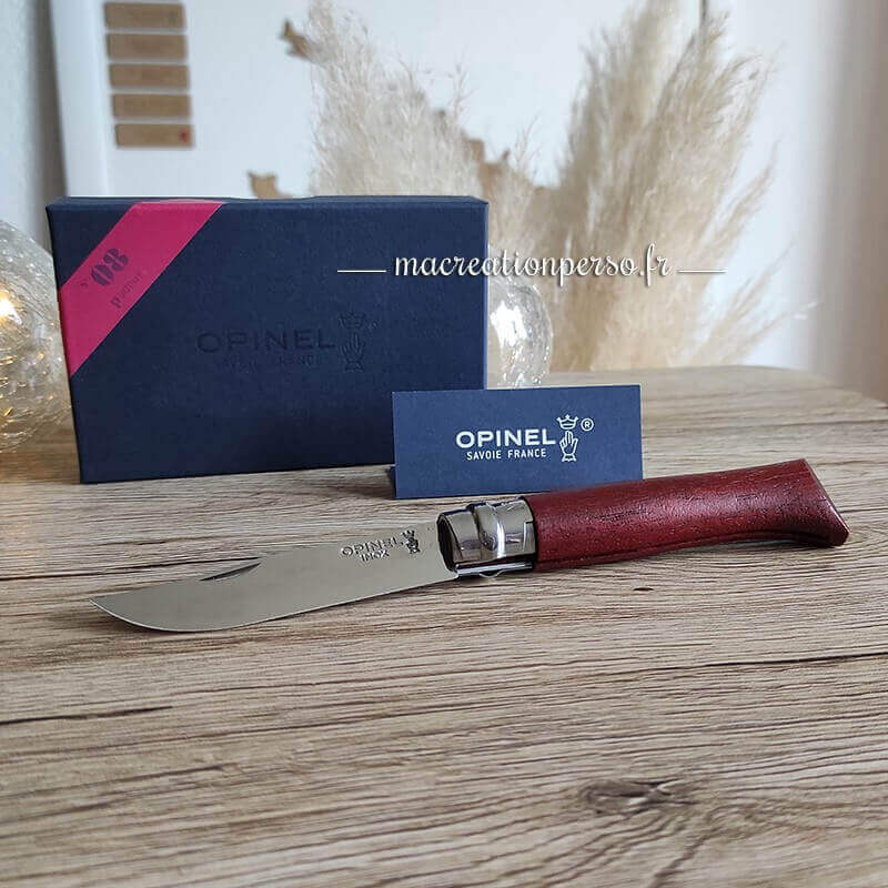 Opinel padouk numéro 8 couteau pliant avec coffret