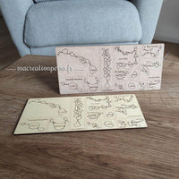 Pack d'îles en bois brut ou bois d'érable vernis