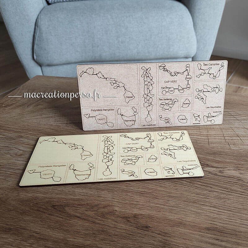 Pack d'îles en bois brut ou bois d'érable vernis