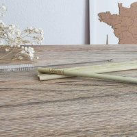 Paille bambou gravée avec goupillon de nettoyage