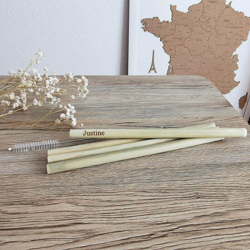 Pailles bambou personnalisées