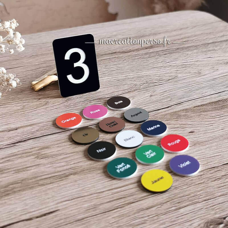 Plaque boite aux lettres à 1 chiffre et ses coloris