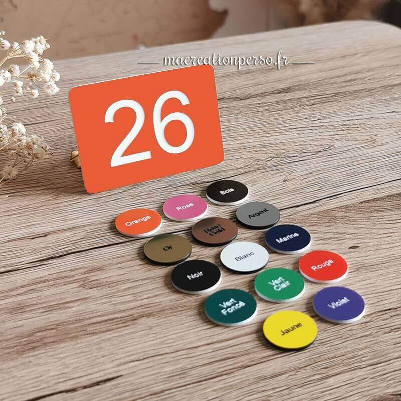 Plaque boite aux lettres 2 chiffres couleurs disponibles