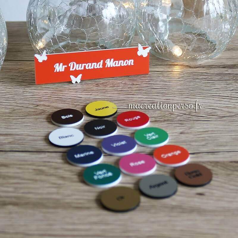 Plaque boîte aux lettres prénom avec papillons et ses coloris disponibles