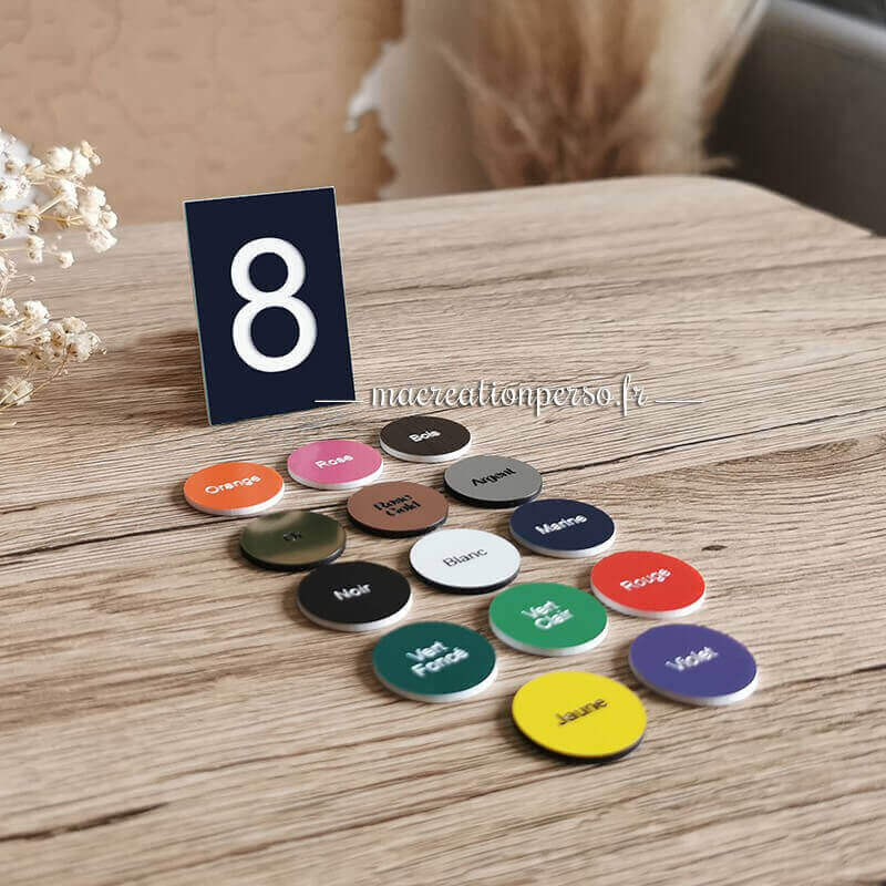 Plaque de boite aux lettres à 1 chiffre et ses coloris