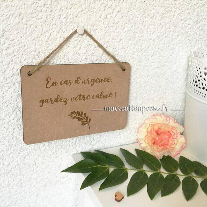 Plaque de porte personnalisable en bois