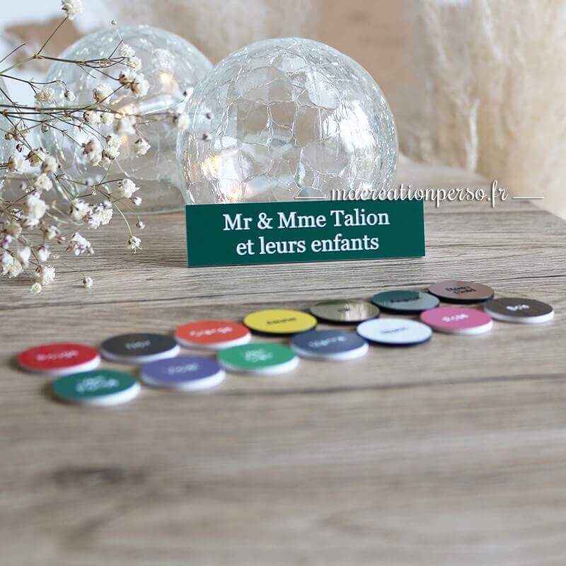 Plaque Nom et Prénom pour boite aux lettres et ses coloris disponibles