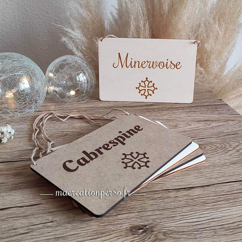 Plaque pour porte de chambre personnalisée en bois avec gravure aux choix