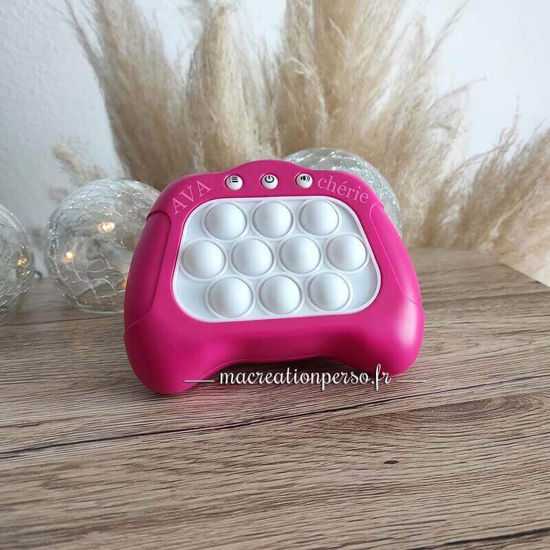 Pop it jeu électronique manette personnalisé prénom Ava rose et blanc