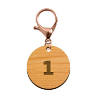 Porte-clé en bois - Ballon de basket mousqueton rose