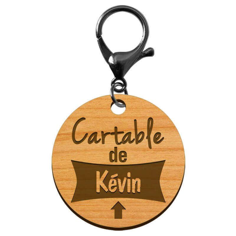 Porte clé identification prénom enfant personnalisé cartable