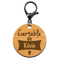 Porte clé identification prénom enfant personnalisé cartable