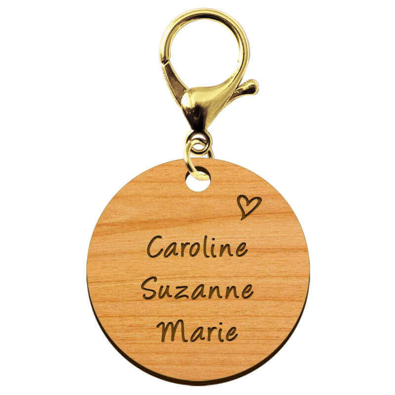 Porte-clé personnalisé en bois - Meilleure Maman du monde" - 45 mm mousqueton doré