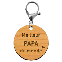 Porte-clé personnalisé - Meilleur papa du monde mousqueton argenté