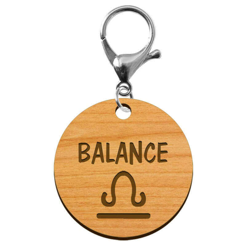 Porte-clé personnalisé signe astrologique Balance mousqueton argenté
