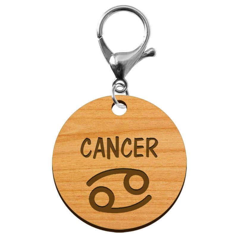 Porte-clé personnalisé signe astrologique Cancer mousqueton argenté