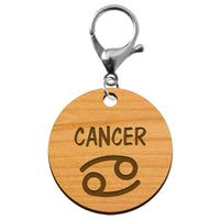 Porte-clé personnalisé signe astrologique Cancer mousqueton argenté