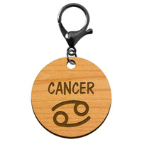 Porte-clé personnalisé signe astrologique Cancer mousqueton noir