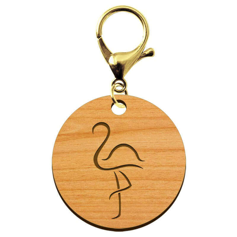 Porte-clé à personnaliser Flamant rose avec mousqueton doré