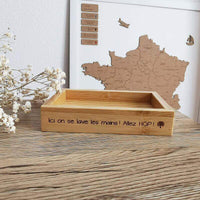 Porte savon gravé en bois 