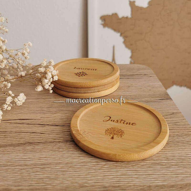 Quatres sous verres en bois