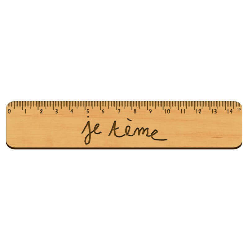 Règle en bois gravée personnalisée avec dessin