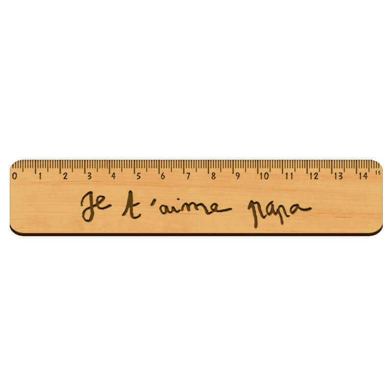 Règle en bois personnalisée avec dessin ou écriture