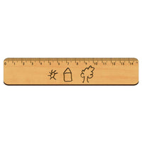 Règle gravée avec dessin ou écriture 