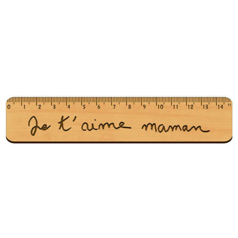 Règle personnalisé avec dessin ou écriture - Artisanale en bois - 151 x 30 mm - macreationperso