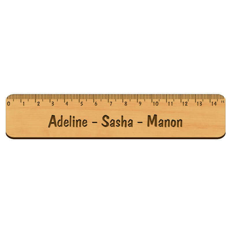 Règle personnalisé prénom Adeline Sasha Manon en bois