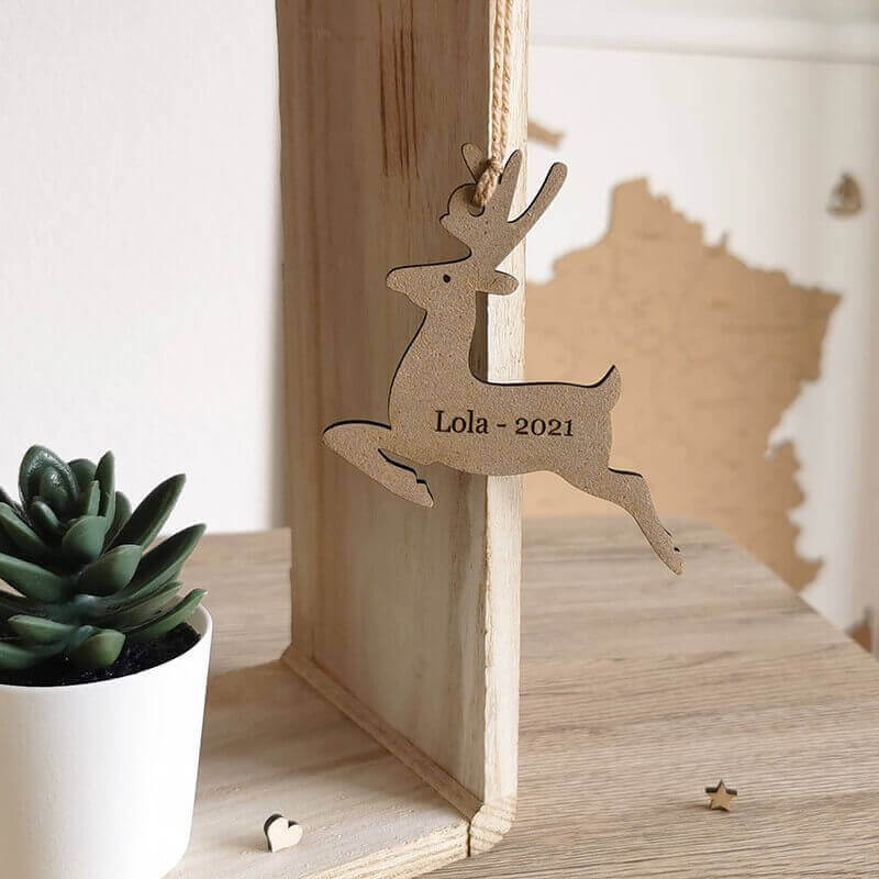 Renne de Noël en bois  à graver