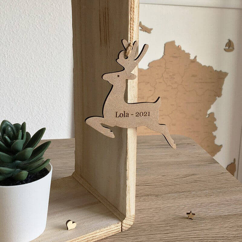 Renne de Noël avec marquage laser